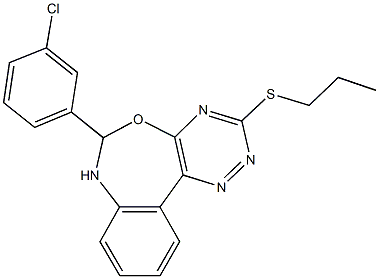 6-(3-chlorophenyl)-3-(propylsulfanyl)-6,7-dihydro[1,2,4]triazino[5,6-d][3,1]benzoxazepine Struktur