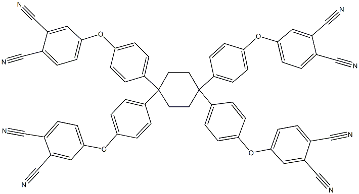 -(4-{1,4,4-tris[4-(3,4-dicyanophenoxy)phenyl]cyclohexyl}phenoxy)phthalonitrile Struktur