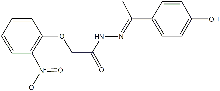 2-{2-nitrophenoxy}-N'-[1-(4-hydroxyphenyl)ethylidene]acetohydrazide Struktur