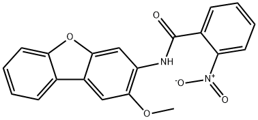 2-nitro-N-(2-methoxydibenzo[b,d]furan-3-yl)benzamide Struktur