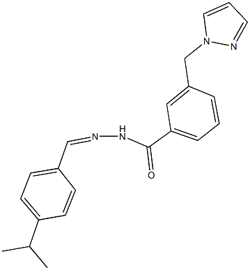 N'-(4-isopropylbenzylidene)-3-(1H-pyrazol-1-ylmethyl)benzohydrazide Struktur