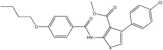 methyl 2-[(4-butoxybenzoyl)amino]-4-(4-chlorophenyl)-3-thiophenecarboxylate Struktur