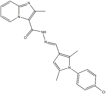 N'-{[1-(4-chlorophenyl)-2,5-dimethyl-1H-pyrrol-3-yl]methylene}-2-methylimidazo[1,2-a]pyridine-3-carbohydrazide Struktur