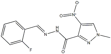 N'-(2-fluorobenzylidene)-4-nitro-1-methyl-1H-pyrazole-3-carbohydrazide Struktur