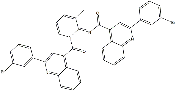 2-(3-bromophenyl)-N-(1-{[2-(3-bromophenyl)quinolin-4-yl]carbonyl}-3-methylpyridin-2(1H)-ylidene)quinoline-4-carboxamide Struktur