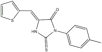 3-(4-methylphenyl)-5-(2-thienylmethylene)-2-thioxo-4-imidazolidinone Struktur