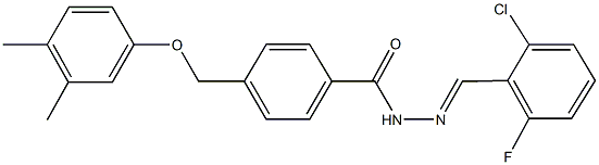 N'-(2-chloro-6-fluorobenzylidene)-4-[(3,4-dimethylphenoxy)methyl]benzohydrazide Struktur