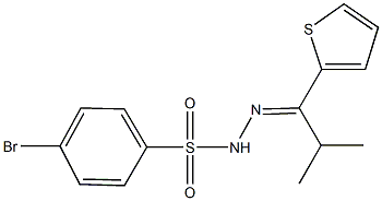 4-bromo-N'-[2-methyl-1-(2-thienyl)propylidene]benzenesulfonohydrazide Struktur