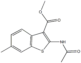 methyl 2-(acetylamino)-6-methyl-1-benzothiophene-3-carboxylate Struktur