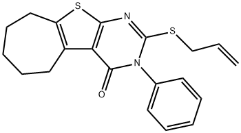 2-(allylsulfanyl)-3-phenyl-3,5,6,7,8,9-hexahydro-4H-cyclohepta[4,5]thieno[2,3-d]pyrimidin-4-one Struktur