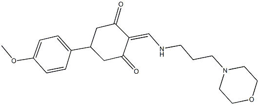 5-(4-methoxyphenyl)-2-({[3-(4-morpholinyl)propyl]amino}methylene)-1,3-cyclohexanedione Struktur