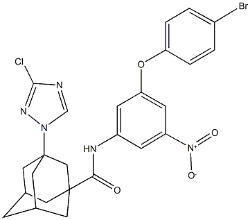 N-{3-(4-bromophenoxy)-5-nitrophenyl}-3-(3-chloro-1H-1,2,4-triazol-1-yl)-1-adamantanecarboxamide Struktur