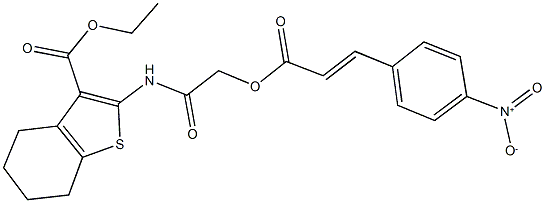 ethyl 2-({[(3-{4-nitrophenyl}acryloyl)oxy]acetyl}amino)-4,5,6,7-tetrahydro-1-benzothiophene-3-carboxylate Struktur