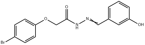 2-(4-bromophenoxy)-N'-(3-hydroxybenzylidene)acetohydrazide Struktur