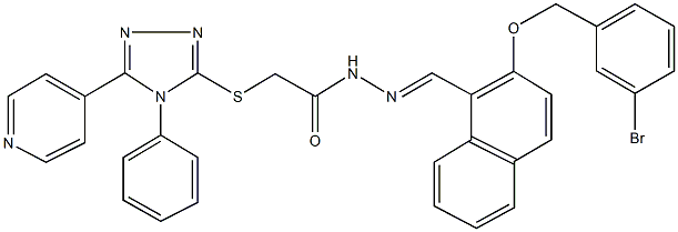 N'-({2-[(3-bromobenzyl)oxy]-1-naphthyl}methylene)-2-{[4-phenyl-5-(4-pyridinyl)-4H-1,2,4-triazol-3-yl]sulfanyl}acetohydrazide Struktur