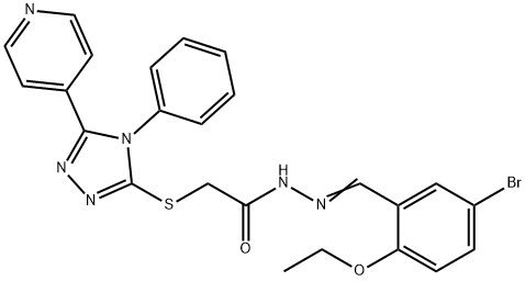 N'-(5-bromo-2-ethoxybenzylidene)-2-{[4-phenyl-5-(4-pyridinyl)-4H-1,2,4-triazol-3-yl]sulfanyl}acetohydrazide Struktur