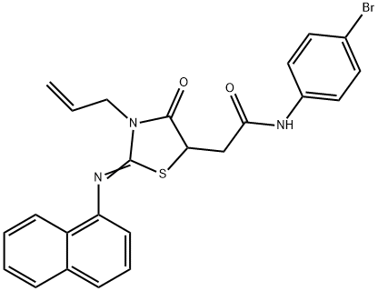 2-[3-allyl-2-(1-naphthylimino)-4-oxo-1,3-thiazolidin-5-yl]-N-(4-bromophenyl)acetamide Struktur