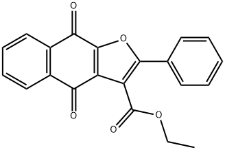 ethyl 4,9-dioxo-2-phenyl-4,9-dihydronaphtho[2,3-b]furan-3-carboxylate Struktur