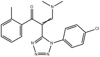 2-[1-(4-chlorophenyl)-1H-tetraazol-5-yl]-3-(dimethylamino)-1-(2-methylphenyl)-2-propen-1-one Struktur