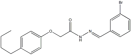 N'-(3-bromobenzylidene)-2-(4-butylphenoxy)acetohydrazide Struktur