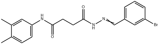 4-[2-(3-bromobenzylidene)hydrazino]-N-(3,4-dimethylphenyl)-4-oxobutanamide Struktur