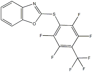 2-{[2,3,5,6-tetrafluoro-4-(trifluoromethyl)phenyl]sulfanyl}-1,3-benzoxazole Struktur