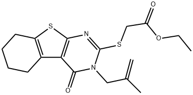 ethyl {[3-(2-methyl-2-propenyl)-4-oxo-3,4,5,6,7,8-hexahydro[1]benzothieno[2,3-d]pyrimidin-2-yl]sulfanyl}acetate Struktur