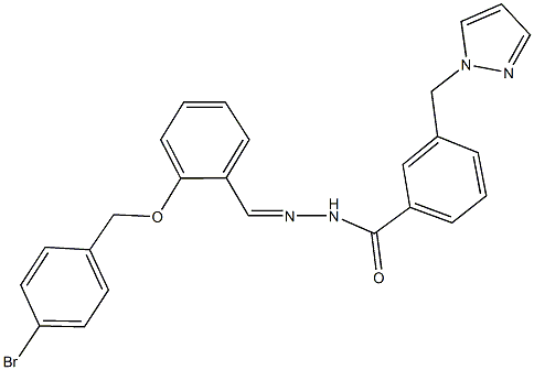 N'-{2-[(4-bromobenzyl)oxy]benzylidene}-3-(1H-pyrazol-1-ylmethyl)benzohydrazide Struktur