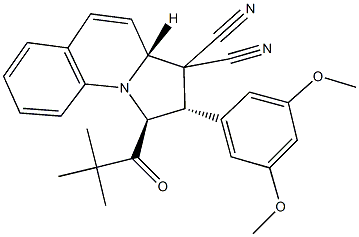 2-(3,5-dimethoxyphenyl)-1-(2,2-dimethylpropanoyl)-1,2-dihydropyrrolo[1,2-a]quinoline-3,3(3aH)-dicarbonitrile Struktur