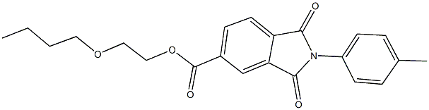 2-butoxyethyl 2-(4-methylphenyl)-1,3-dioxo-5-isoindolinecarboxylate Struktur