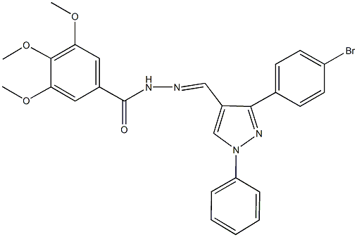 N'-{[3-(4-bromophenyl)-1-phenyl-1H-pyrazol-4-yl]methylene}-3,4,5-trimethoxybenzohydrazide Struktur