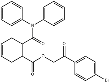 2-(4-bromophenyl)-2-oxoethyl 6-[(diphenylamino)carbonyl]-3-cyclohexene-1-carboxylate Struktur