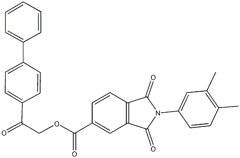 2-[1,1'-biphenyl]-4-yl-2-oxoethyl 2-(3,4-dimethylphenyl)-1,3-dioxo-5-isoindolinecarboxylate Struktur