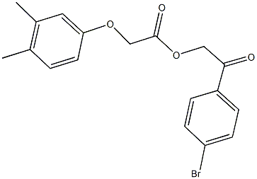 2-(4-bromophenyl)-2-oxoethyl (3,4-dimethylphenoxy)acetate Struktur