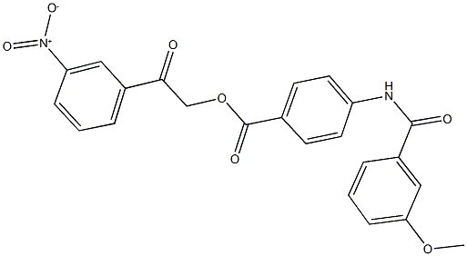 2-{3-nitrophenyl}-2-oxoethyl 4-[(3-methoxybenzoyl)amino]benzoate Struktur