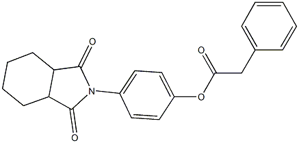 4-(1,3-dioxooctahydro-2H-isoindol-2-yl)phenyl phenylacetate Struktur