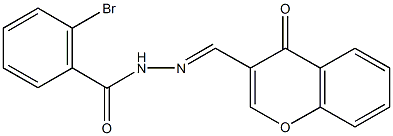 2-bromo-N'-[(4-oxo-4H-chromen-3-yl)methylene]benzohydrazide Struktur