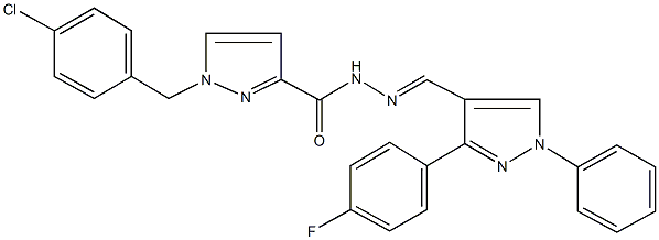 1-(4-chlorobenzyl)-N'-{[3-(4-fluorophenyl)-1-phenyl-1H-pyrazol-4-yl]methylene}-1H-pyrazole-3-carbohydrazide Struktur