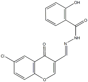 N'-[(6-chloro-4-oxo-4H-chromen-3-yl)methylene]-2-hydroxybenzohydrazide Struktur