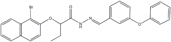 2-[(1-bromo-2-naphthyl)oxy]-N'-(3-phenoxybenzylidene)butanohydrazide Struktur