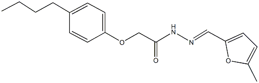 2-(4-butylphenoxy)-N'-[(5-methyl-2-furyl)methylene]acetohydrazide Struktur