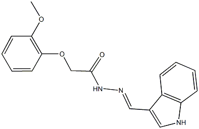 N'-(1H-indol-3-ylmethylene)-2-(2-methoxyphenoxy)acetohydrazide Struktur