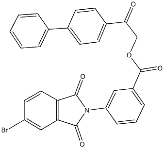 2-[1,1'-biphenyl]-4-yl-2-oxoethyl 3-(5-bromo-1,3-dioxo-1,3-dihydro-2H-isoindol-2-yl)benzoate Struktur