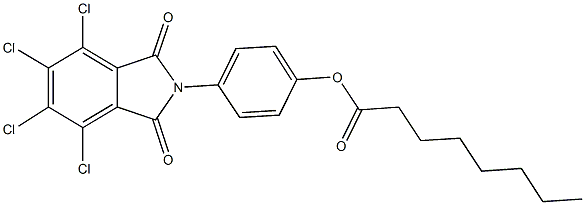 4-(4,5,6,7-tetrachloro-1,3-dioxo-1,3-dihydro-2H-isoindol-2-yl)phenyl octanoate Struktur