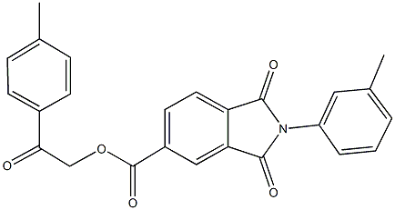 2-(4-methylphenyl)-2-oxoethyl 2-(3-methylphenyl)-1,3-dioxo-5-isoindolinecarboxylate Struktur