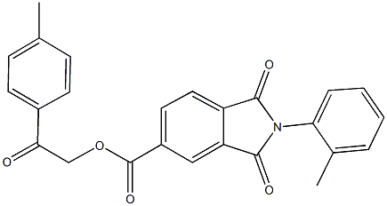 2-(4-methylphenyl)-2-oxoethyl 2-(2-methylphenyl)-1,3-dioxo-5-isoindolinecarboxylate Struktur