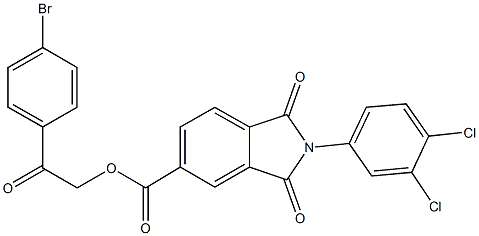 2-(4-bromophenyl)-2-oxoethyl 2-(3,4-dichlorophenyl)-1,3-dioxo-5-isoindolinecarboxylate Struktur