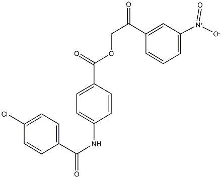 2-{3-nitrophenyl}-2-oxoethyl 4-[(4-chlorobenzoyl)amino]benzoate Struktur