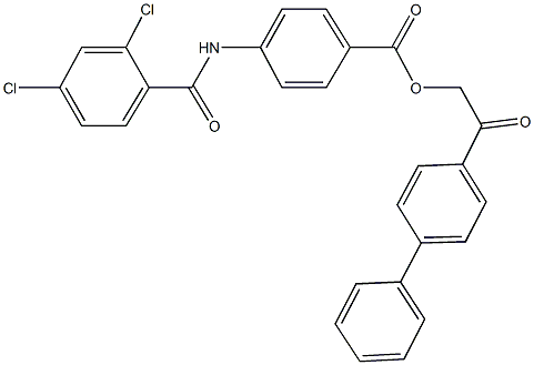 2-[1,1'-biphenyl]-4-yl-2-oxoethyl 4-[(2,4-dichlorobenzoyl)amino]benzoate Struktur