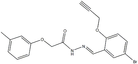 N'-[5-bromo-2-(2-propynyloxy)benzylidene]-2-(3-methylphenoxy)acetohydrazide Struktur